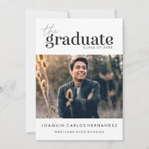 THE BOLD GRADUATE   PHOTO GRADUATION INVITATION