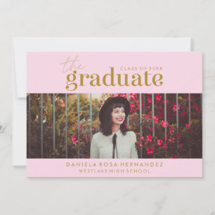 THE BOLD GRADUATE   PHOTO GRADUATION INVITATION