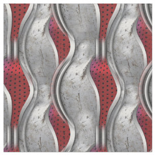The Bold Metallic 3D Red Grey Texture look Fabric