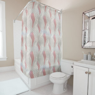 The Bold Metallic 3D Red Grey Texture Look Shower 