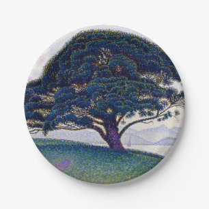 The Bonaventure Pine, Oil Painting, Paul Signac Paper Plate