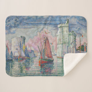 The Bonaventure Pine, Oil Painting, Paul Signac Sherpa Blanket