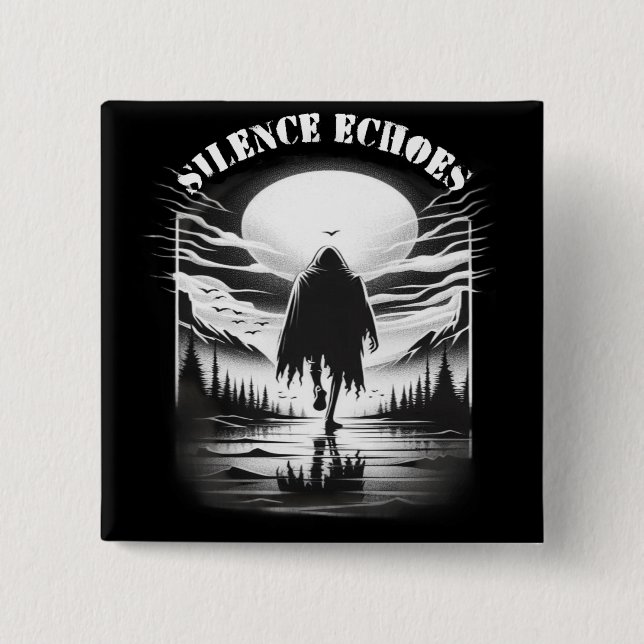 The Bone Shadow: Reflections in the Desert  2 Inch Square Button (Front)