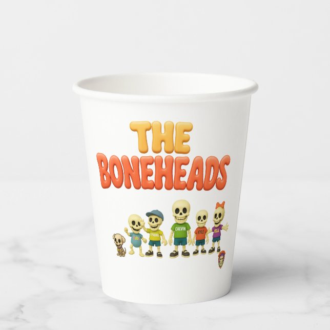 The Boneheads™ Bones Academy™ Paper Cups (Back)