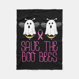 The Boo Bees Breast Cancer Halloween Fleece Blanket
