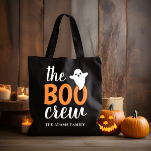 The Boo Crew Black Halloween Trick or Treat Tote Bag