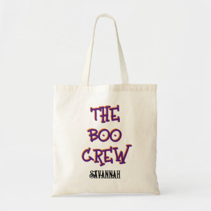 The boo crew custom kids name Halloween candy Tote Bag