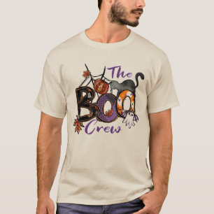 THE BOO CREW FOR HALLOWEEN PUMPKIN SPOOKY CAT T-Shirt