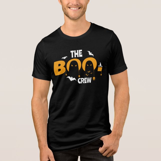 The boo Crew Funny Custom Family Spooky Halloween Tri-Blend Shirt (Front)