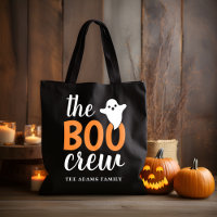 The Boo Crew Halloween Black Orange Family Name 
