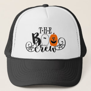 The Boo Crew Halloween Ghost Pumpkin Trucker Hat