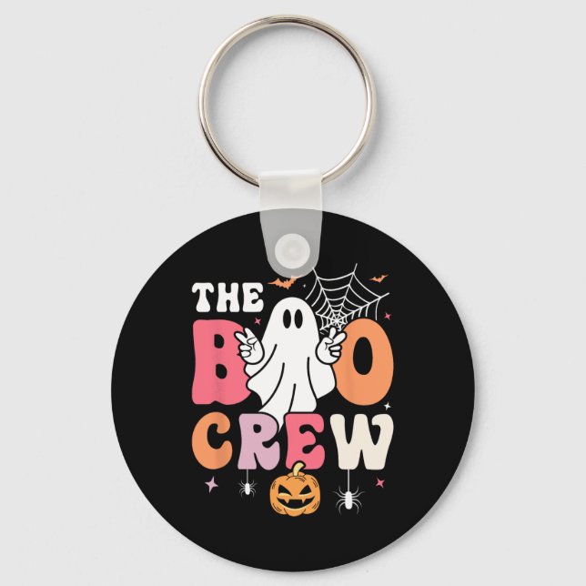 The Boo Crew Halloween Ghost Trick Or Treat Squad  Keychain (Front)