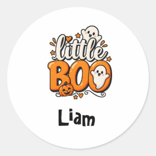 The Boo Crew Orange Ghost Halloween Classic Round Sticker