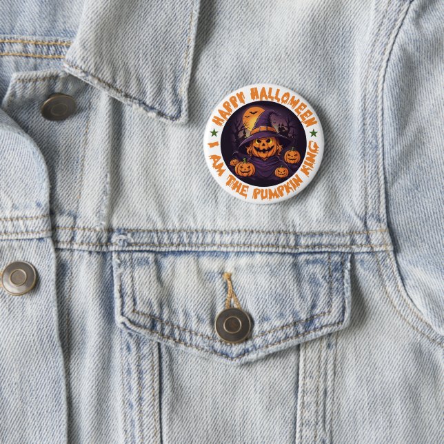 The Boo Crew Orange Halloween 2 Inch Round Button (In Situ)