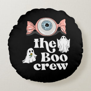 The Boo Crew Spooktacular Halloween Squad Round Pillow