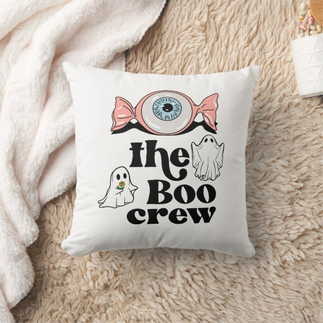 The Boo Crew | Spooktacular Halloween Squad Throw Pillow (Blanket)
