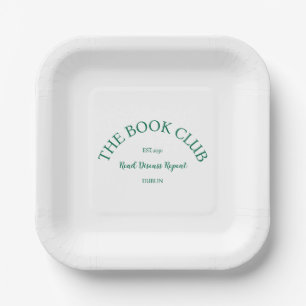The Book Club Crest Read Discuss Repeat Paper Plate