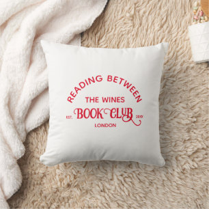 The Book Club Crest Read Discuss Repeat Throw Pillow