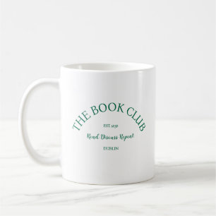 The Book Club Green Crest Read Discuss Repeat  Coffee Mug