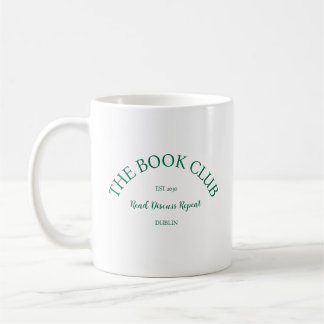 The Book Club Green Crest Read Discuss Repeat  Coffee Mug