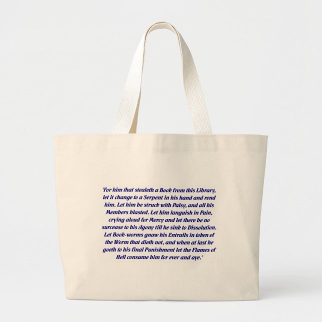The Book Curse Large Tote Bag (Front)