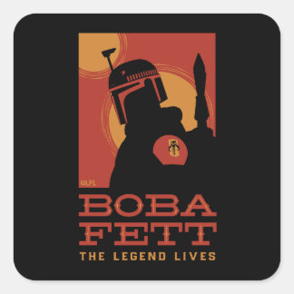 The Book of Boba Fett | Retro Boba Fett Outline Square Sticker