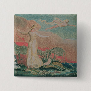 The Book of Thel; Plate 4 Thel in the Vale of 2 Inch Square Button