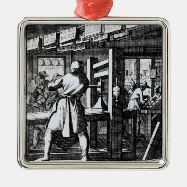 The Book Printer Metal Ornament (Front)