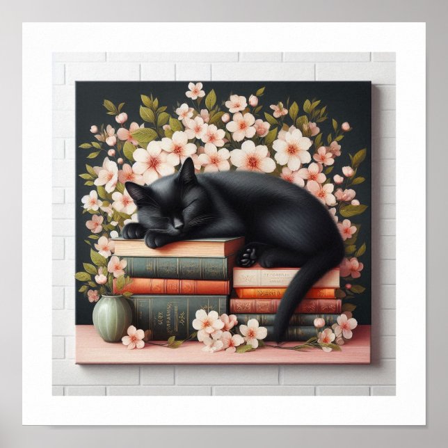 The Bookish Black Cat" Poster (Front)