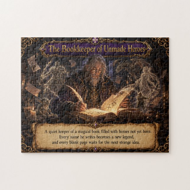 The Bookkeeper of Unmade Heroes Jigsaw Puzzle (Horizontal)
