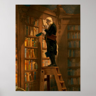 The Bookworm, 1861 by Carl Spitzweg Poster