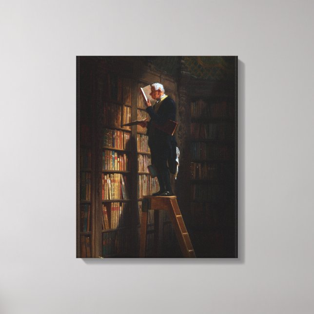 The Bookworm by Carl Spitzweg Canvas Print (Front)