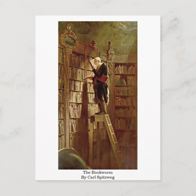 The Bookworm By Carl Spitzweg Postcard (Front)
