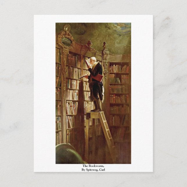 The Bookworm,  By Spitzweg, Carl Postcard (Front)