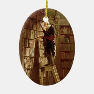 The Bookworm Ceramic Ornament