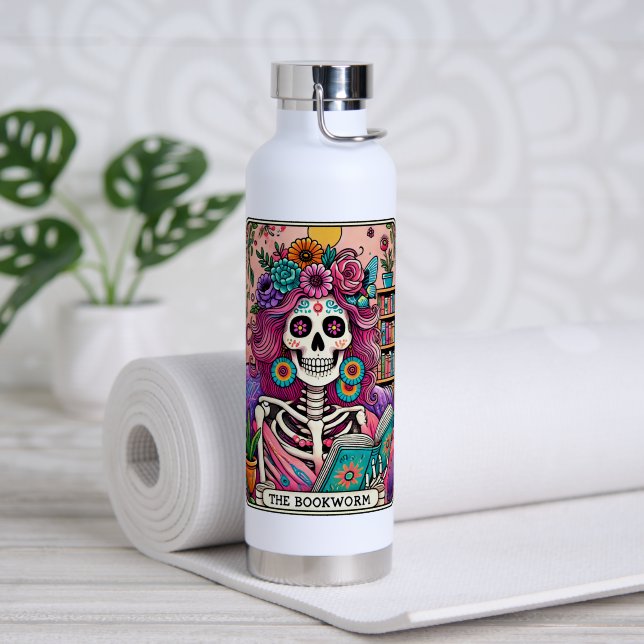 The Bookworm  Water Bottle (Yoga (Rotated))