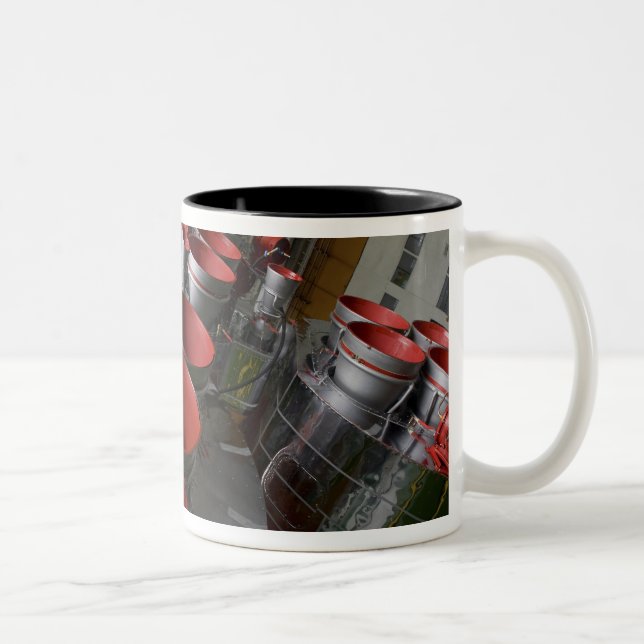 The boosters of the Soyuz TMA-14 spacecraft 2 Two-Tone Coffee Mug (Right)