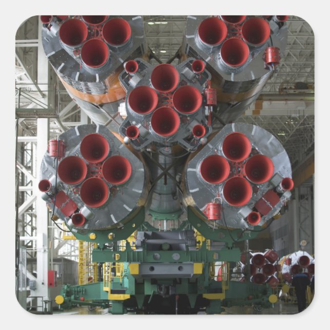 The boosters of the Soyuz TMA-14 spacecraft Square Sticker (Front)