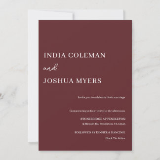 The Bordeaux: Burgundy Wedding Invitation