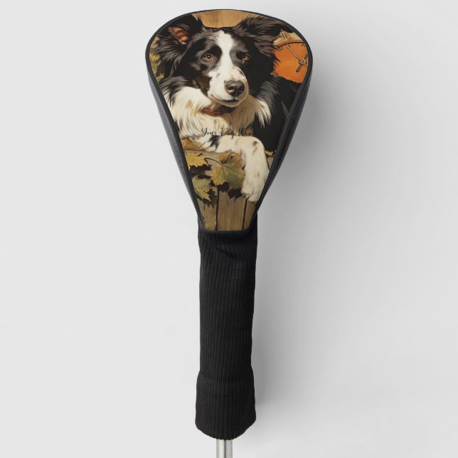 The Border Collie Dog 001 - Odessa Leyendecker Golf Head Cover (Front)