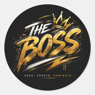 The Boss Crown – Gold Motivation Power Sticker 🔥 
