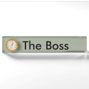 The Boss desk name panel Nameplate