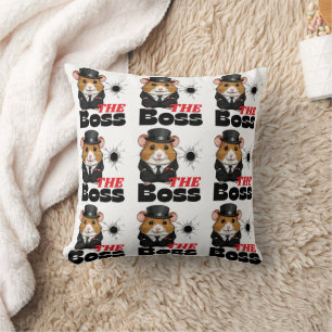 The Boss Hamster Kawaii Print Throw Pillow