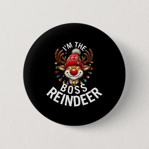 The Boss Reindeer Family Matching Group Christmas 2 Inch Round Button