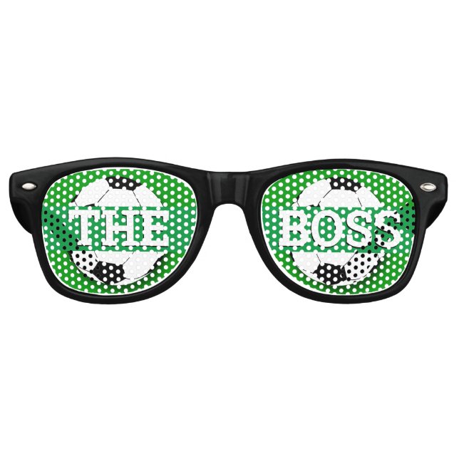 THE BOSS Soccer retro Shades /Fun Party Sunglasses (Front)