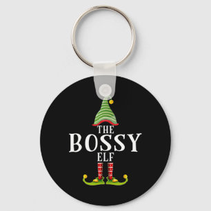The Bossy Elf Funny Matching Pajama Xmas  Keychain