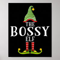 The Bossy Elf Funny Matching Pajama Xmas 