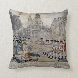 The Boston Massacre by Paul Revere 1770 Throw Pillow