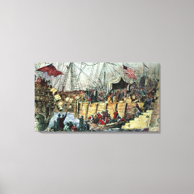 The Boston Tea Party, 16th December 1773 Canvas Print (Front)