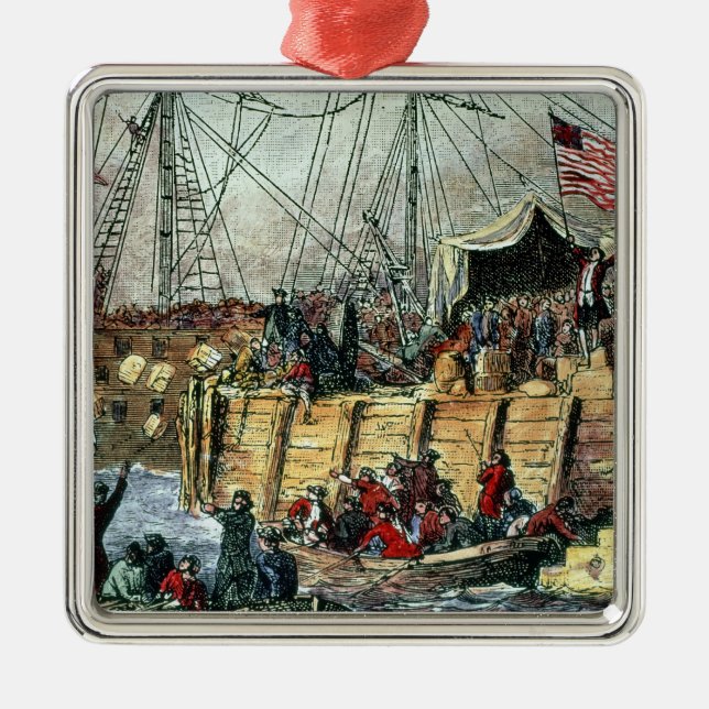 The Boston Tea Party, 16th December 1773 Metal Ornament (Front)